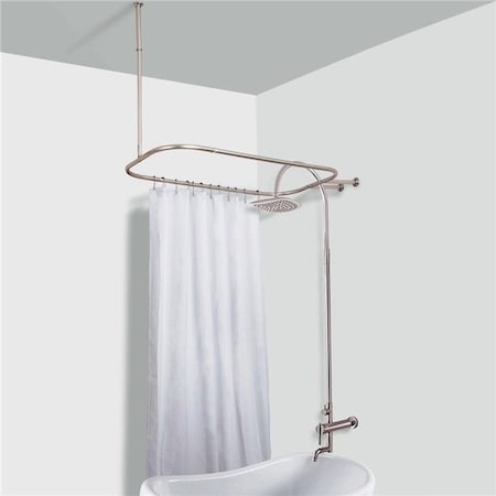 Utopia Alley Utopia Alley Hoop Shower Rod for Clawfoot Tub  Nickel HP1BN